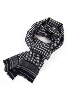 Men's Black Cotton Scarf