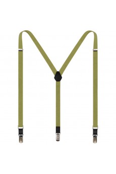 Men's Green Elastic Webbing Leather Suspender