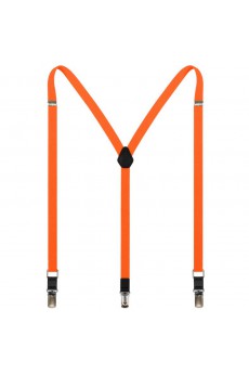 Men's Orange Elastic Webbing Leather Suspender