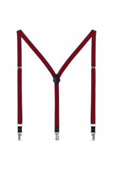 Men's Jujube Red Elastic Webbing Leather Suspender