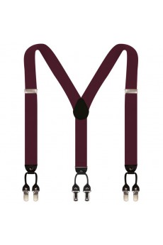 Men's Fuchsia Elastic Webbing Leather Suspender