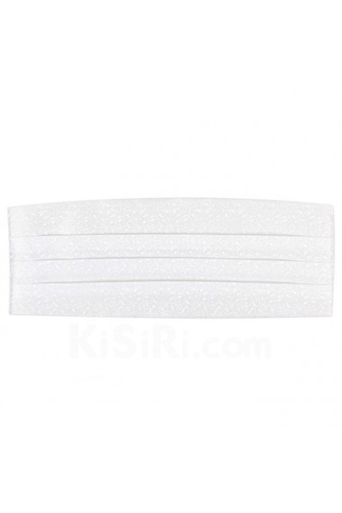 Men's White Microfiber Waistband  