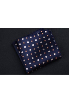 Blue Cotton-Microfiber Blended Pocket Square