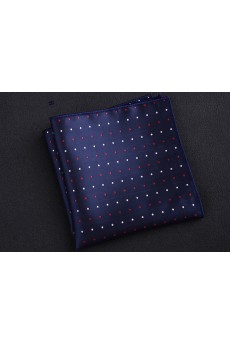 Blue Cotton-Microfiber Blended Pocket Square