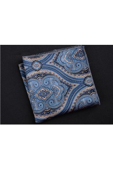 Blue Cotton-Microfiber Blended Pocket Square