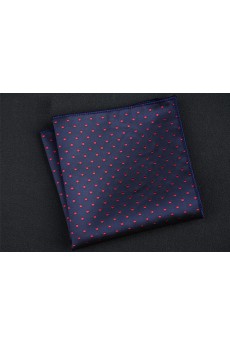 Blue Cotton-Microfiber Blended Pocket Square