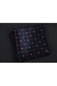 Blue Cotton-Microfiber Blended Pocket Square