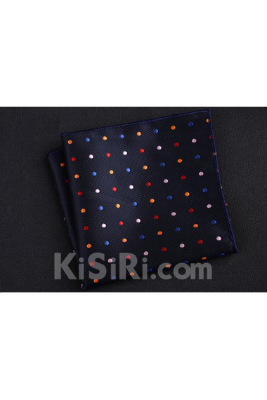 Blue Cotton-Microfiber Blended Pocket Square