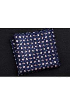 Blue Cotton-Microfiber Blended Pocket Square