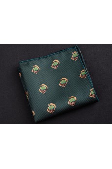 Green Cotton-Microfiber Blended Pocket Square