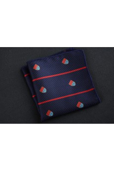 Blue Cotton-Microfiber Blended Pocket Square