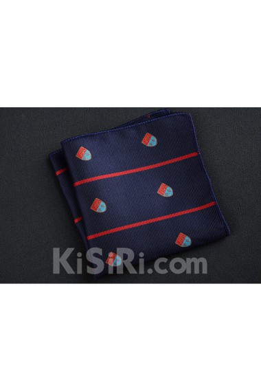 Blue Cotton-Microfiber Blended Pocket Square