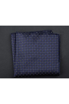 Blue Cotton-Microfiber Blended Pocket Square