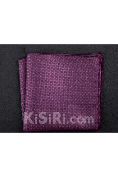 Purple Cotton-Microfiber Blended Pocket Square