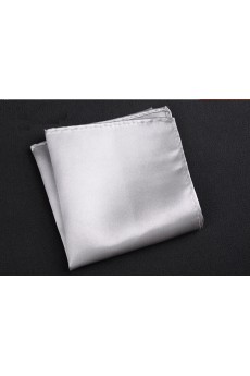 Silver Microfiber Pocket Square