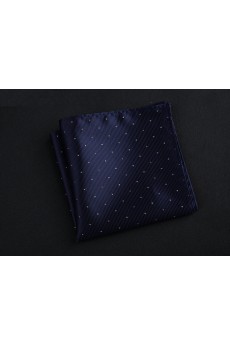 Blue Cotton-Microfiber Blended Pocket Square