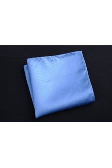 Blue Cotton-Microfiber Blended Pocket Square