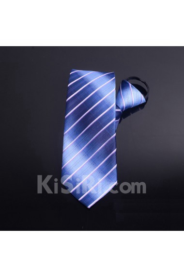 Blue Striped Microfiber Necktie