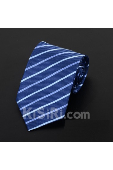 Blue Striped Microfiber Necktie