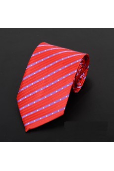Orange Striped Microfiber Necktie