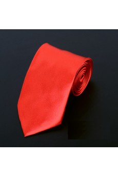 Orange Solid Microfiber Necktie