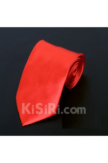 Orange Solid Microfiber Necktie