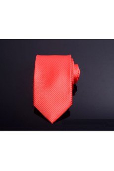 Orange Striped Microfiber Necktie