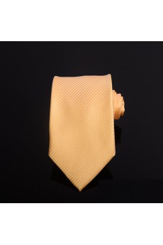 Yellow Striped Microfiber Necktie