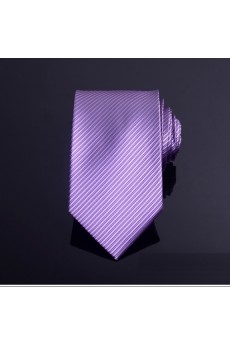 Purple Striped Microfiber Necktie