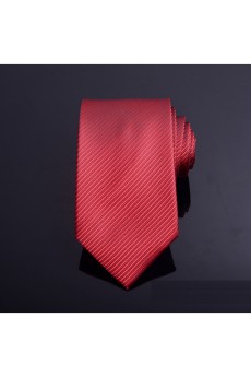 Red Striped Microfiber Necktie