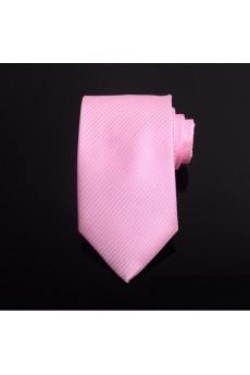 Pink Striped Microfiber Necktie