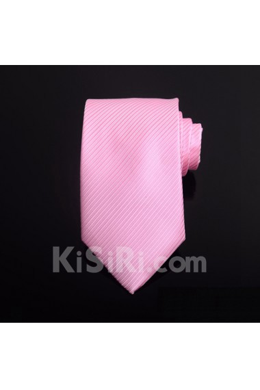 Pink Striped Microfiber Necktie