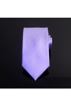 Purple Striped Microfiber Necktie