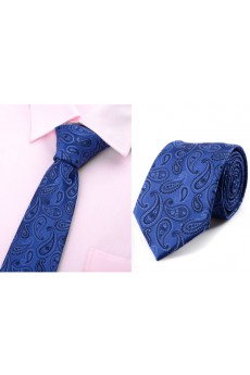 Blue Paisley Microfiber Necktie