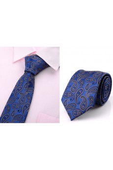 Blue Paisley Microfiber Necktie