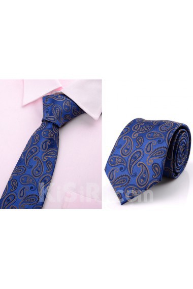Blue Paisley Microfiber Necktie