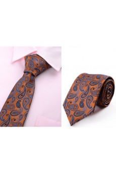 Gold Paisley Microfiber Necktie