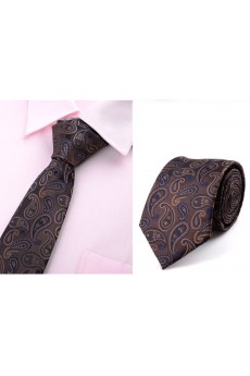 Brown Paisley Microfiber Necktie