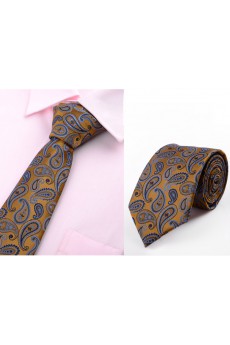 Gold Paisley Microfiber Necktie