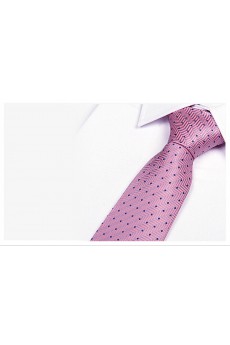Pink Polka Dot Microfiber Necktie