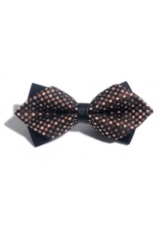 Brown Polka Dot Microfiber Bow Tie