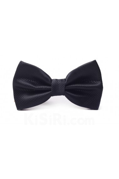 Black Solid Microfiber Bow Tie