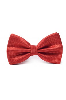 Red Solid Microfiber Bow Tie