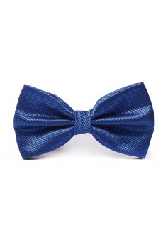 Blue Solid Microfiber Bow Tie