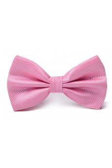 Pink Solid Microfiber Bow Tie