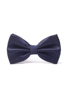 Blue Solid Microfiber Bow Tie