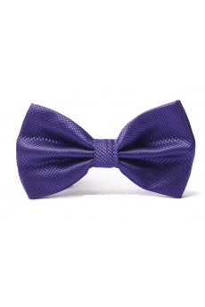 Dark Purple Solid Microfiber Bow Tie
