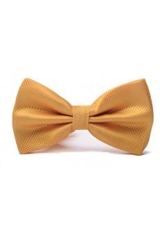 Yellow Solid Microfiber Bow Tie