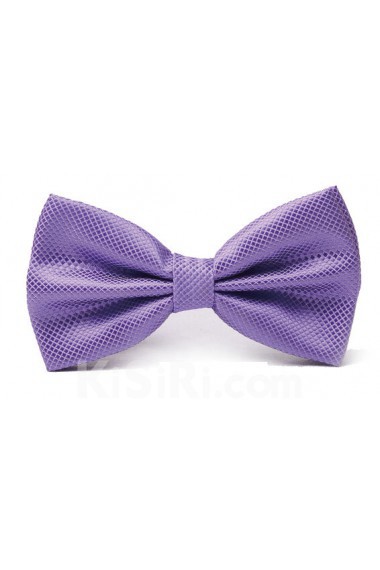 Purple Solid Microfiber Bow Tie