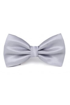 Gray Solid Microfiber Bow Tie